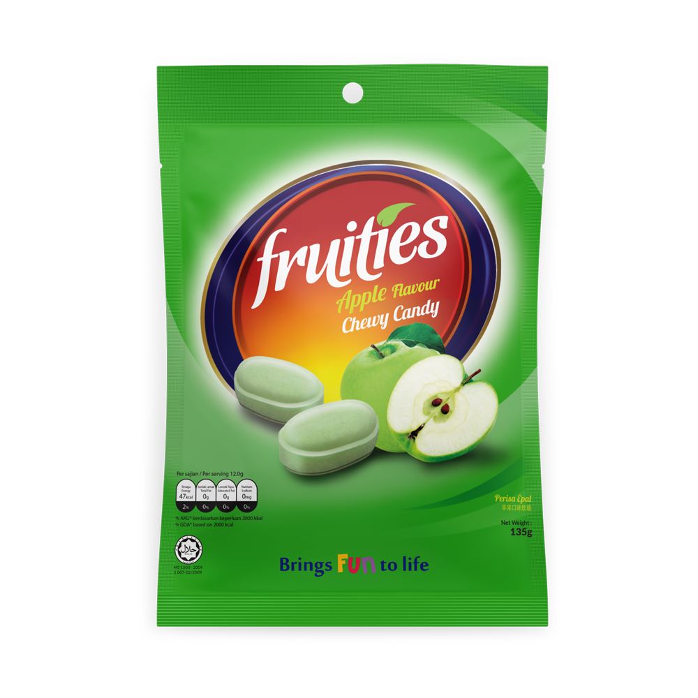 Fruities apple Chewy Candy 108g حلاوة المضغ بنكهة التفاح