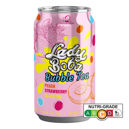 lady boba Bubble tea peach strawberry black tea