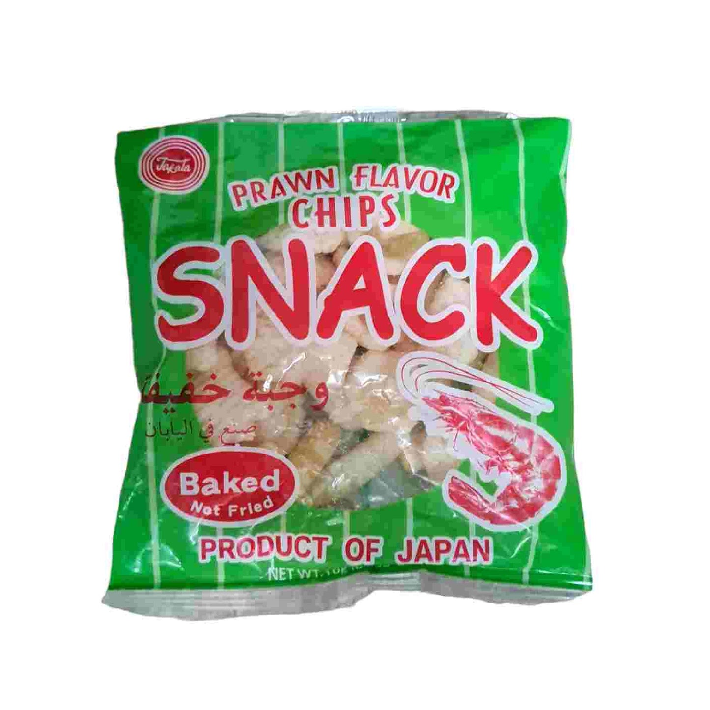 Prawn flavor chips snack شبس الاخضر الياباني روبيان 18جم