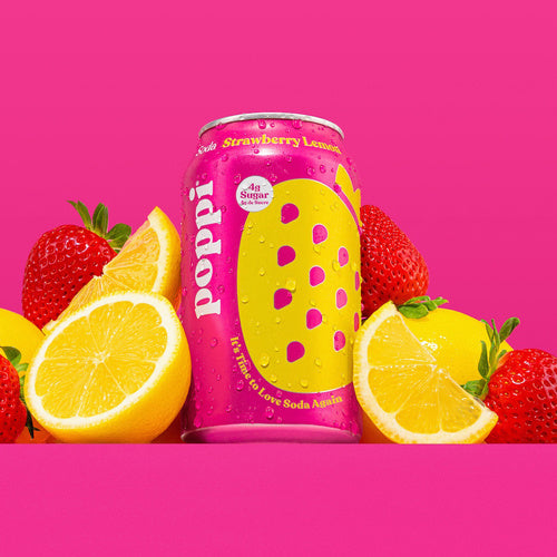 Poppi soda strawberry lemon fizz 355 ml