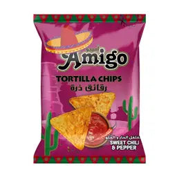 Amigo tortilla chips sweet chilli and pepper flavour saudi chips