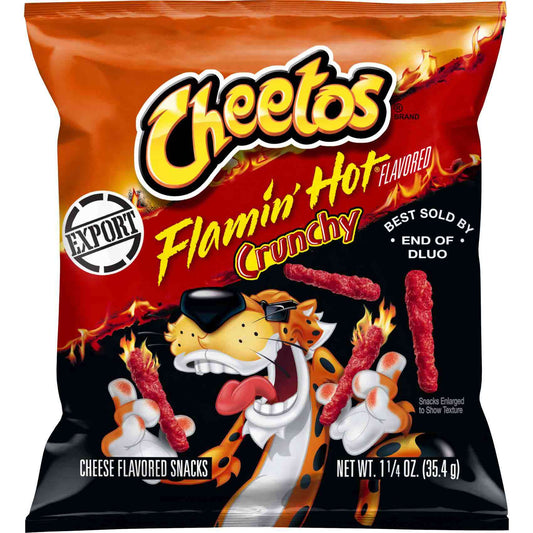 Cheetos flamin hot crunchy black export شيتوس مستورد حار نار