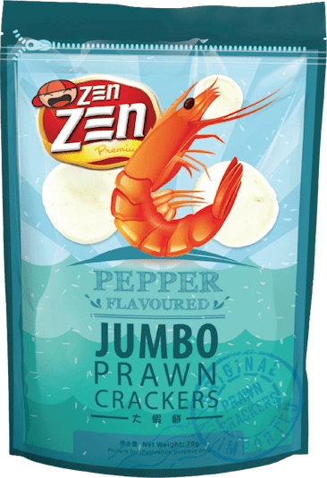 Zen Zen Premium pepper Flavour Jumbo Prawn Crackers 70g