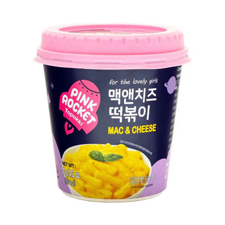 Pink Rocket Mac & Cheese Tteokbokki Cup 120G  توبوكي بنكهة الجبن