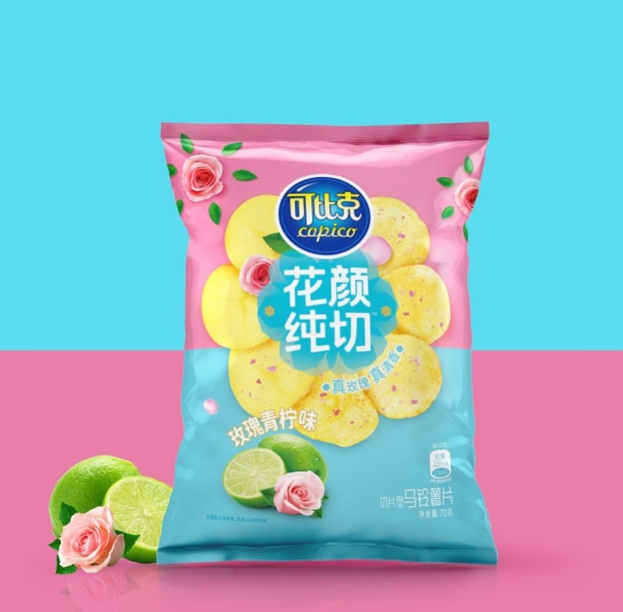 COPICO FLORAL POTATO CHIPS ROSE LIME FLAVOUR