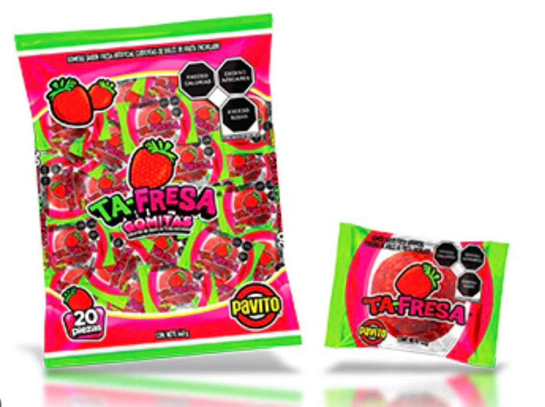 Ta- strawberry gummy with chanoy seasoning تا- علكة الفراولة مع توابل الشامواه