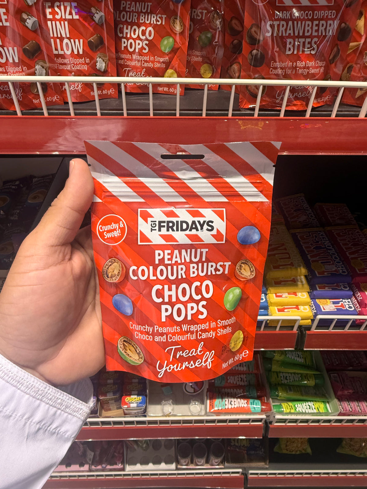 tgi fridays peanut colour burst choco pops