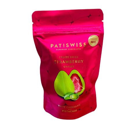 Patiswiss Freeze Dried Strawberry White Chocolate With Pistachio 80g