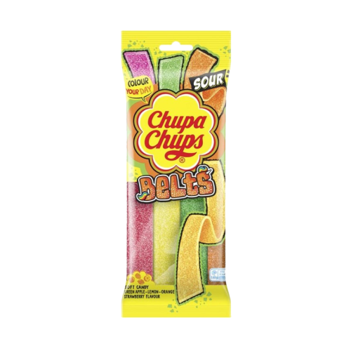 Chupa Chups Sour Mixed Flavour Belts 90g اشرطه جيلي حامضه مكس