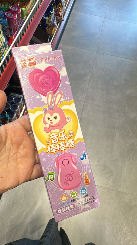 Musical lollipop pink dye rabbit