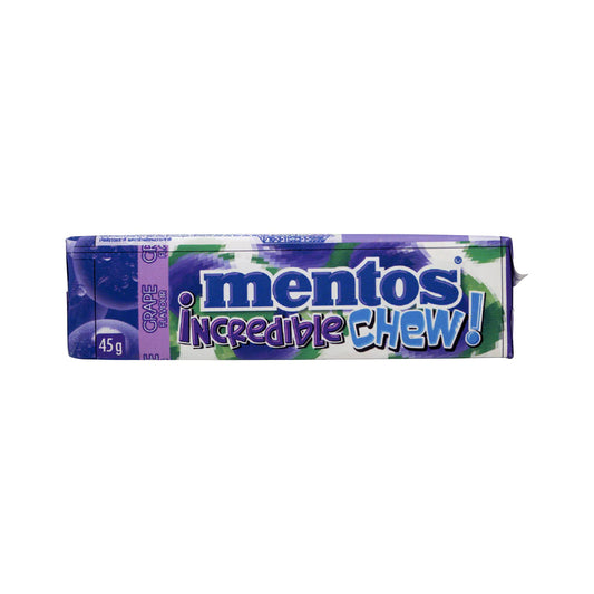 Mentos Incredible Chew -grape- 45G حلاوة مضغ منتوس بالعنب