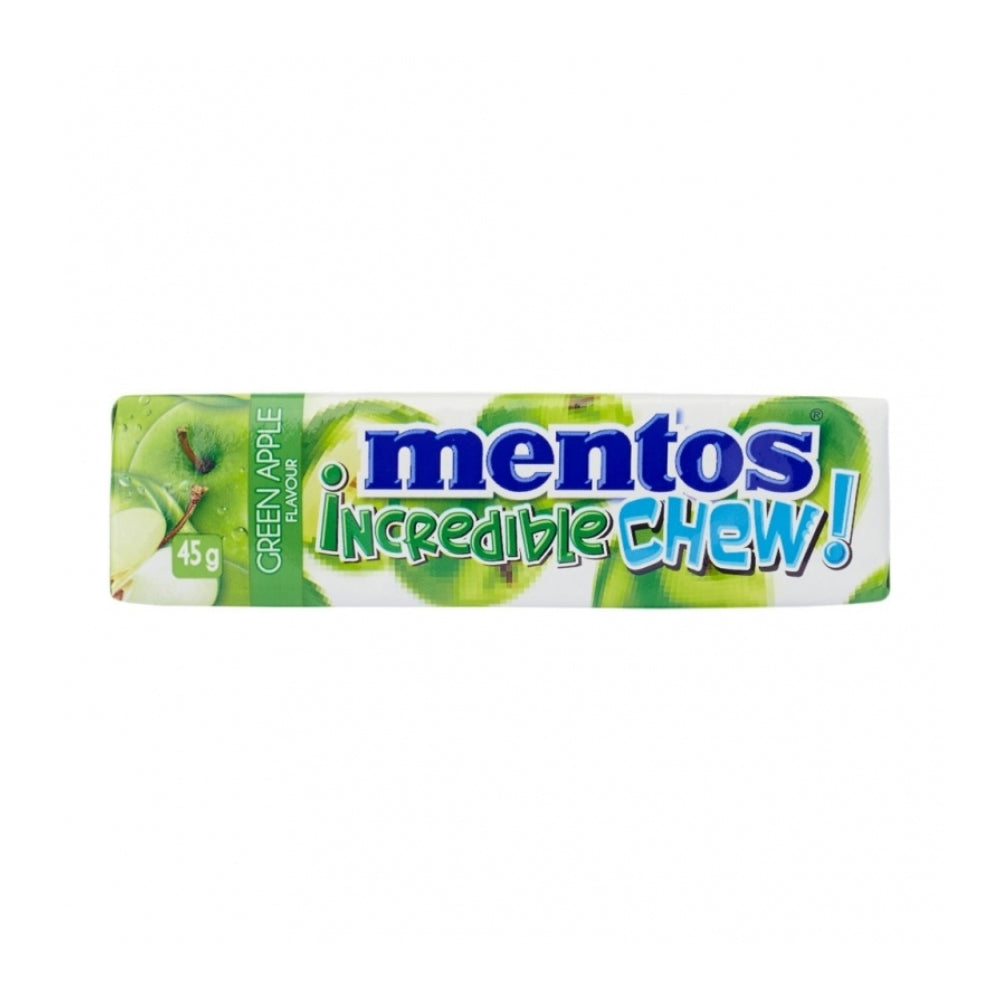 Mentos Incredible Chew - Green Apple- 45G منتوس حلاوة للمضغ بنكهة التفاح