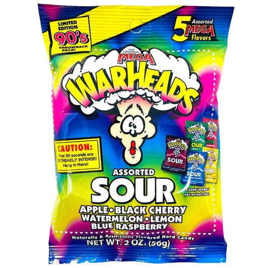Warheads mega sour assorted candy