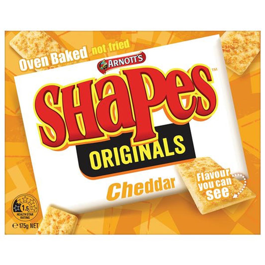 ARNOTTS BISCUITS SNACK SIZE SHAPES 175G CHEDDAR