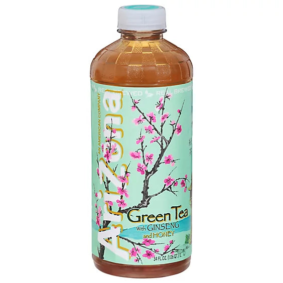 AriZona green tea with ginseng and honey 1 liter Btl Abood Store متجر