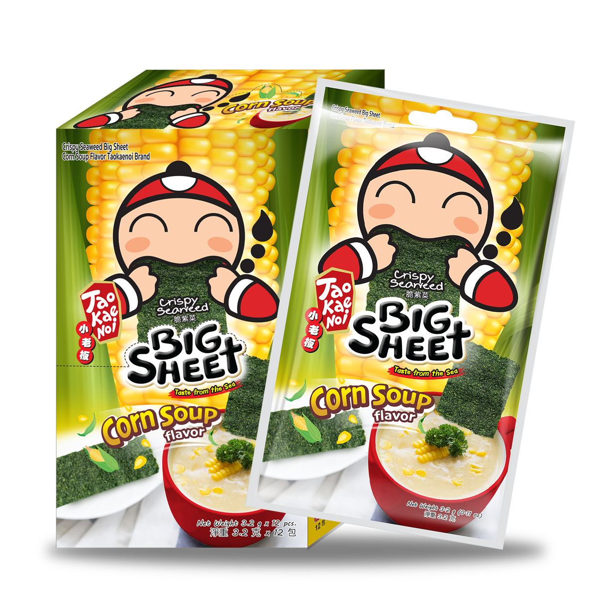 Tao kae noi crispy seaweed big sheet corn soup flavour