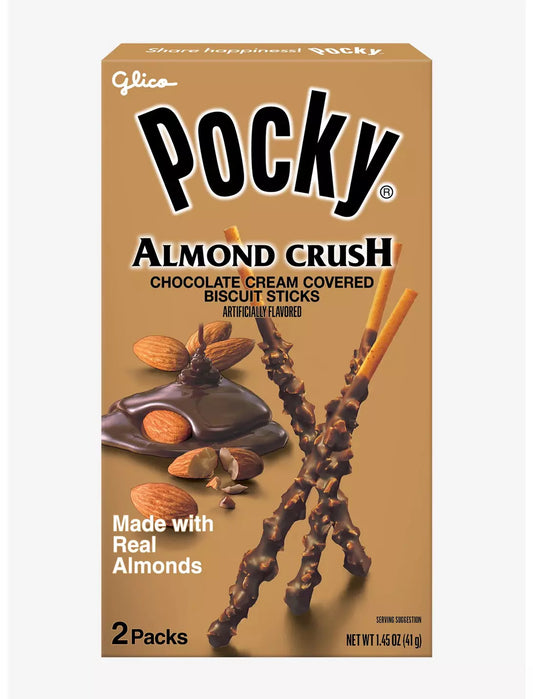Pocky almond crush chocolate cream coverd biscuit sticks
