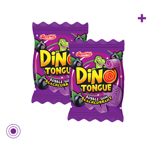 Dino tongue gum black current