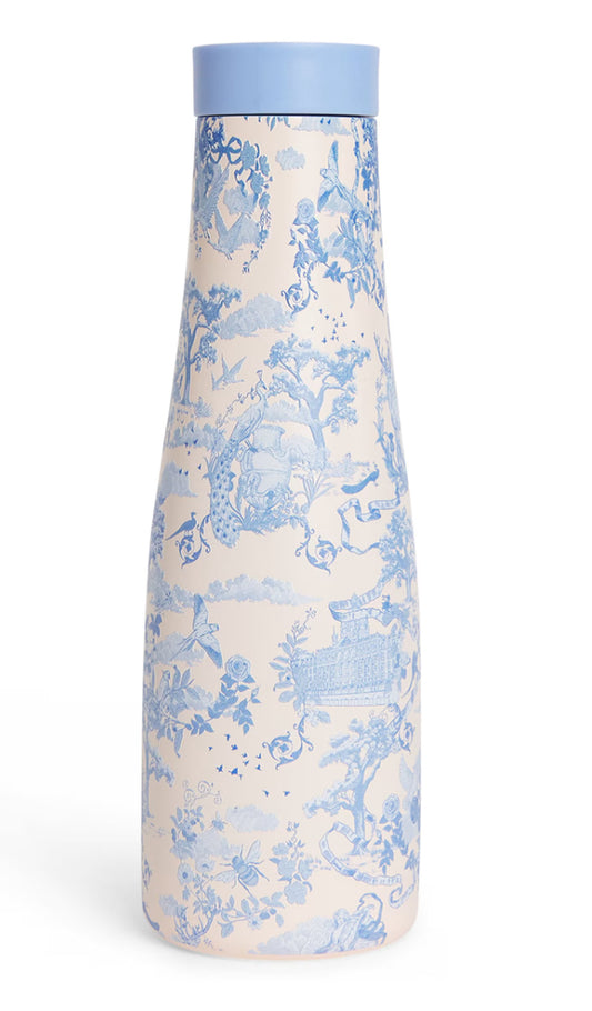 Harrods Toile Water Bottle (500ml) blue زجاجة ماء هارودز تويل (500 مل) زرقاء
