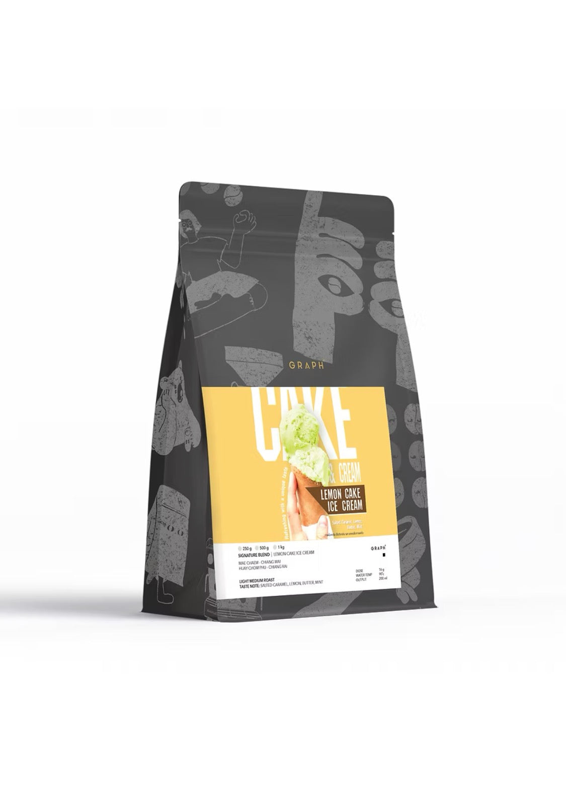 Graph signature blend lemon cake ice cream coffee(salted caramel-lemon-butter-mint)