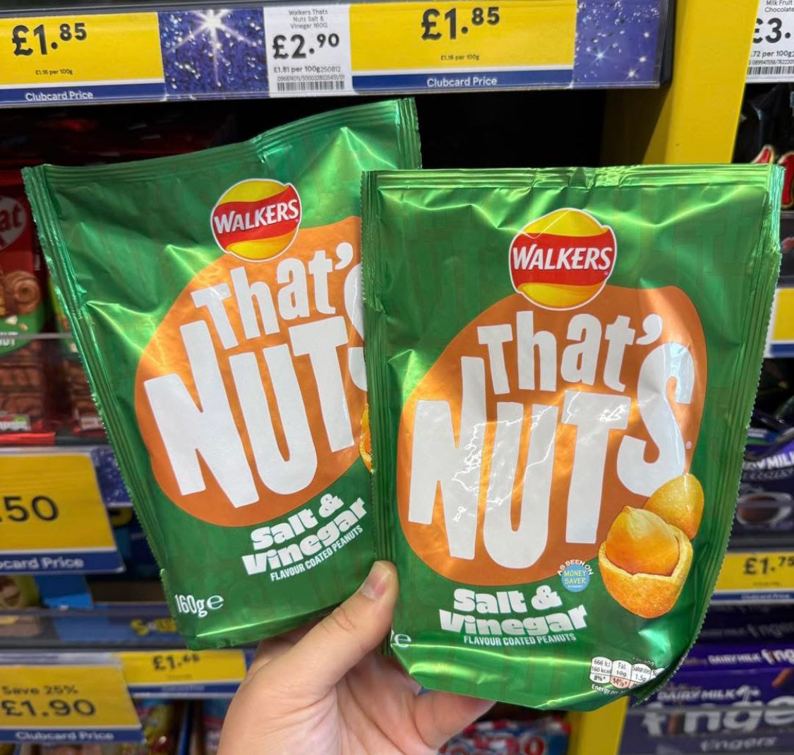 Walkers that nuts salt and vinegar coated peanuts