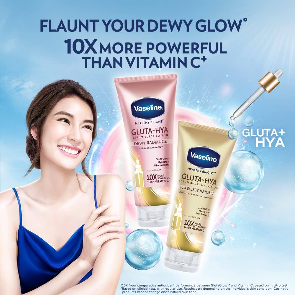 Vaseline healthy bright gluta hya serum burst lotion dewy radiance khad