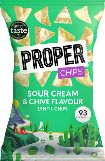 PROPER Chips - sour cream and chieve Lentil Chips 85g