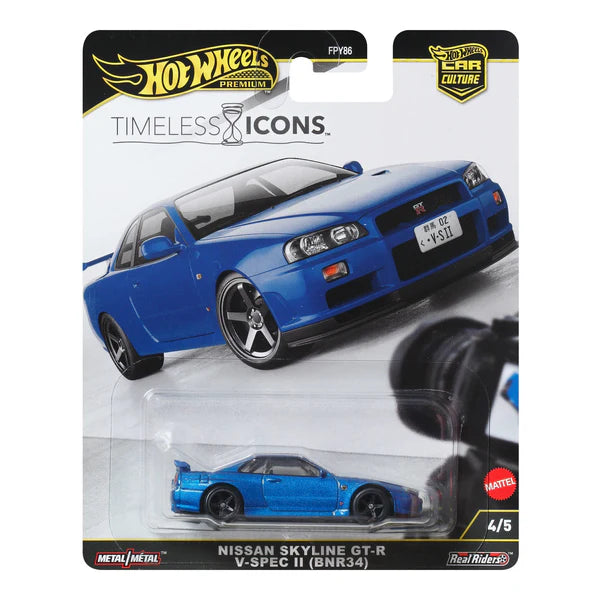 Hot Wheels 2025 Car Culture Timeless Icons Nissan Skyline GT-R V-Spec II (BNR34)