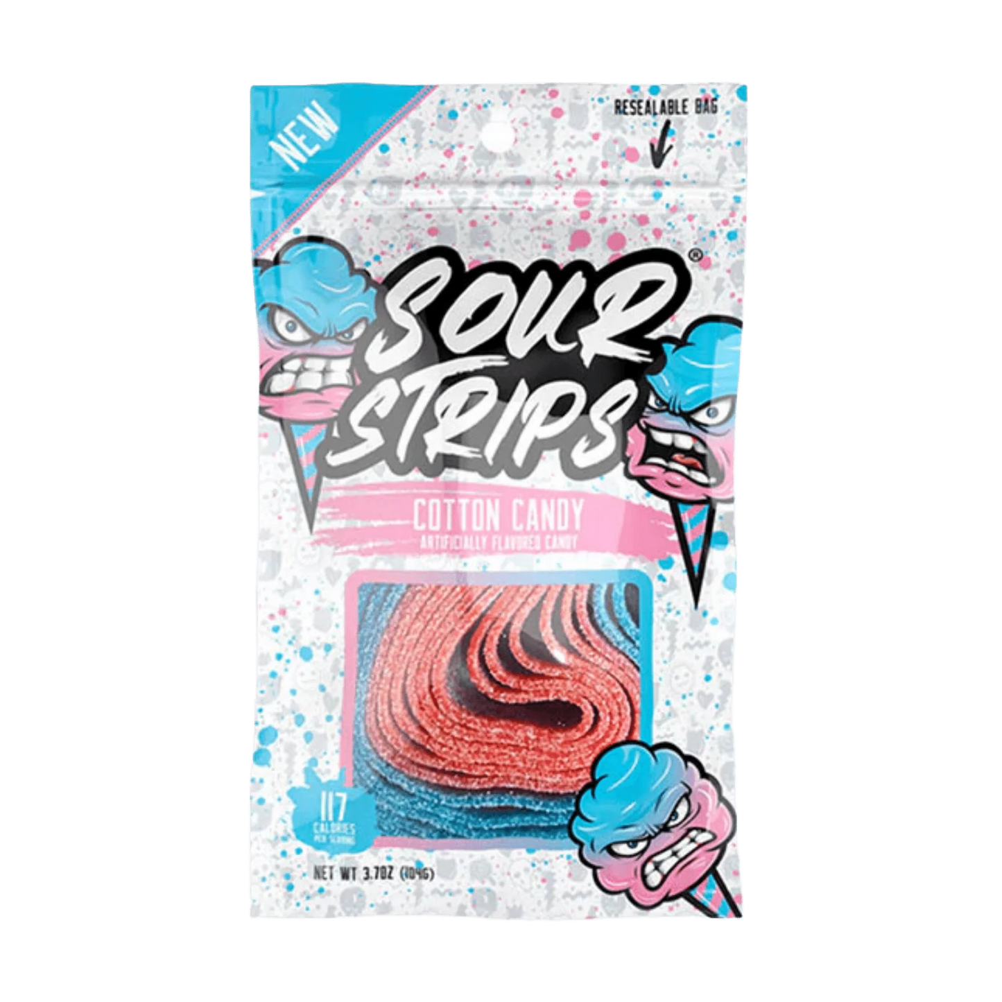 Sour strips cotton candy