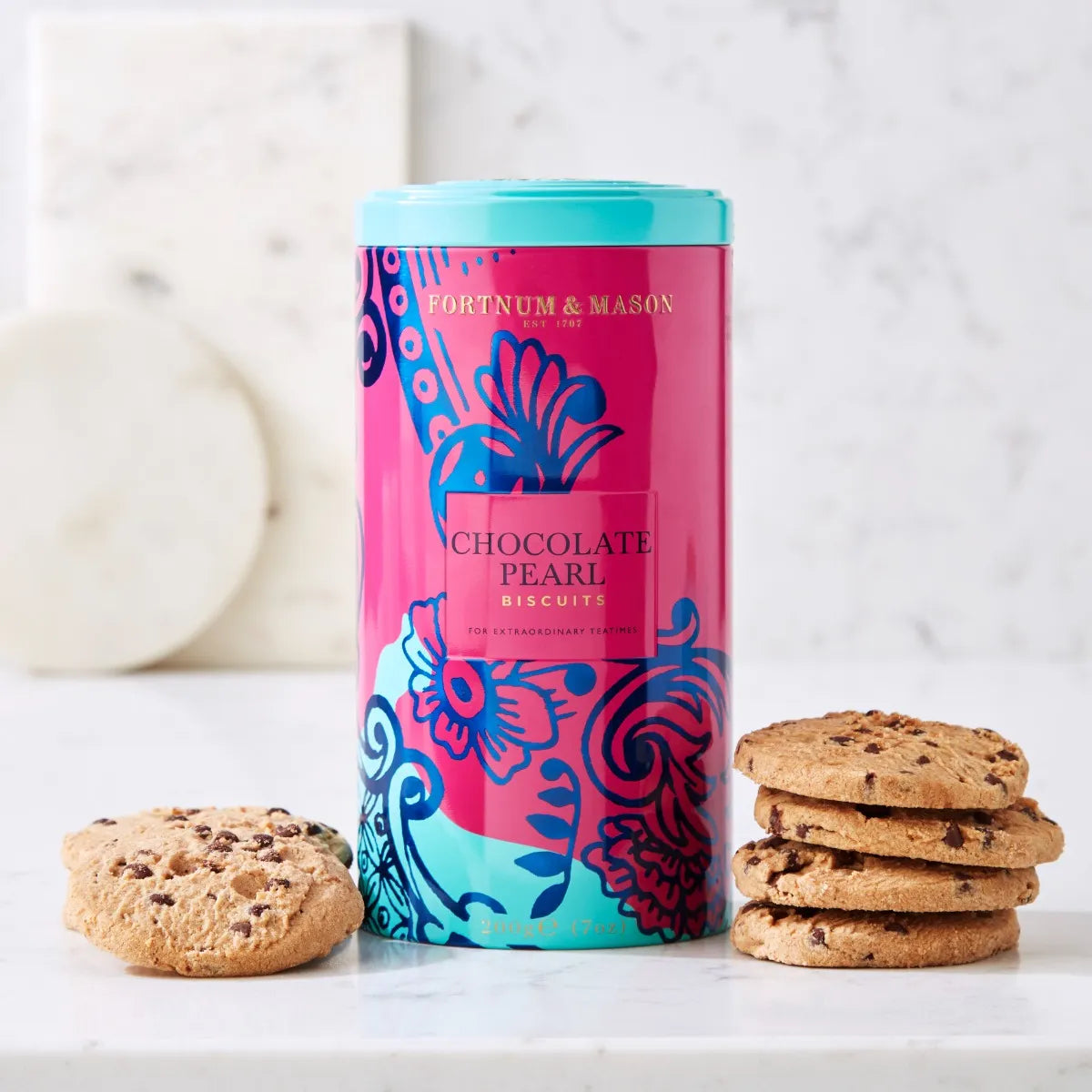 Fortnum & mason Piccadilly Chocolate Pearl Biscuits, 200g بسكويت فورتنوم آند ماسون بيكاديللي بالشوكولاتة اللؤلؤية، 200 غرام