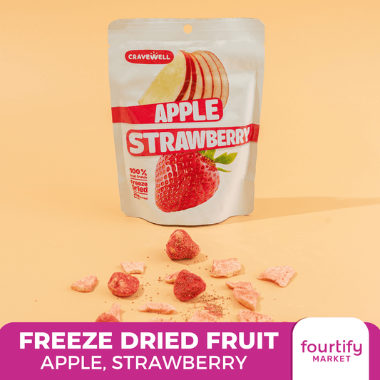 Cravewell apple and strawberry dried freeze fruit