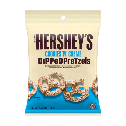 Hershy’s dipped cookies and creme pretzels معجنات هيرشي المغطاة بالكريمة