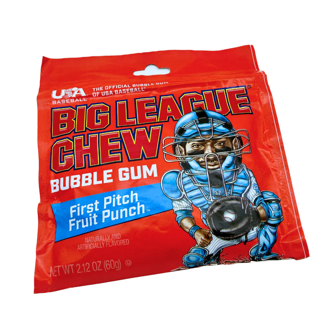 Big League Chew first pitch fruit punch bubble gum علكة بيج ليج تشو بنكهة فاكهة فيرست بيتش