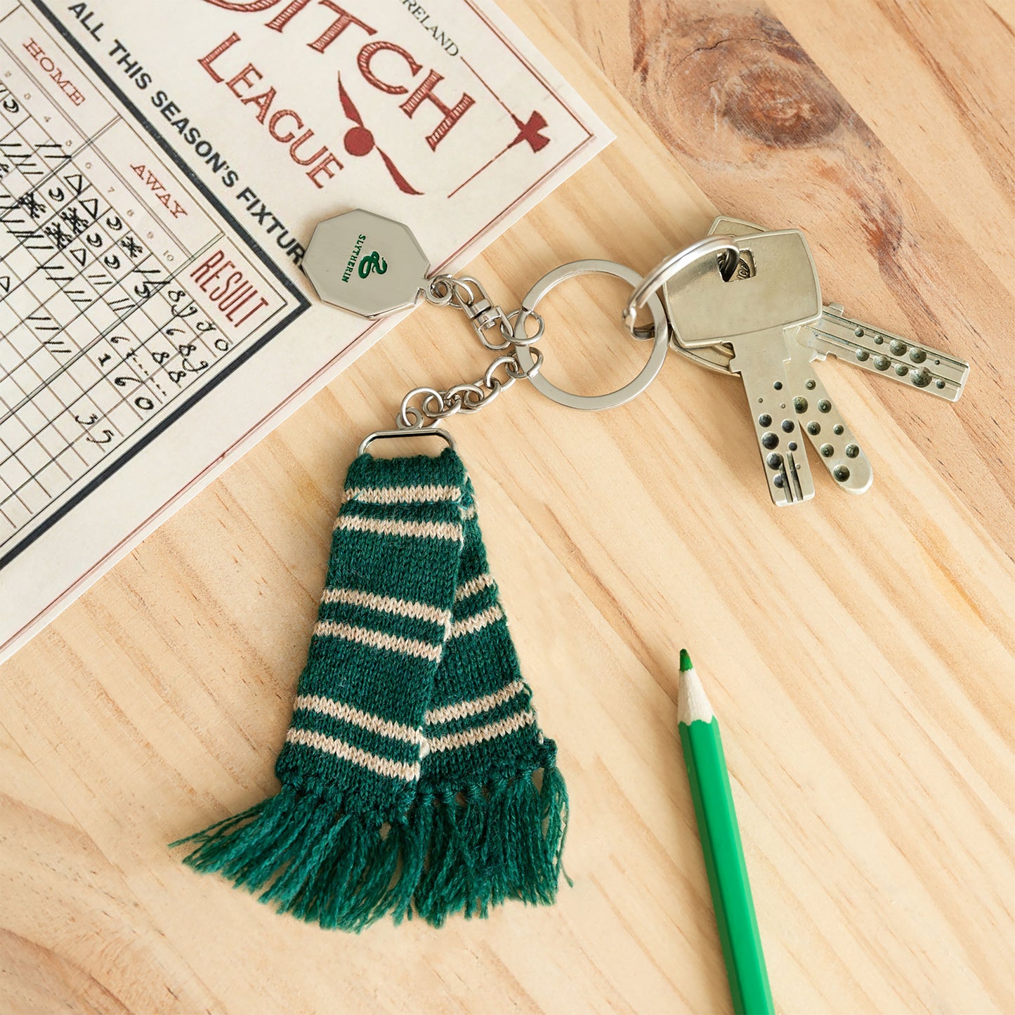 Harry potter scarf slytherin keychain سلسلة مفاتيح هاري بوتر على شكل وشاح سليذرين