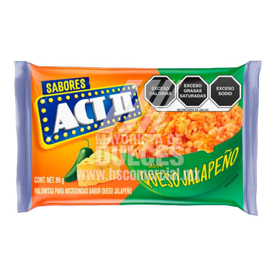Act ll palomitas queso jalapeno pop corn 88g