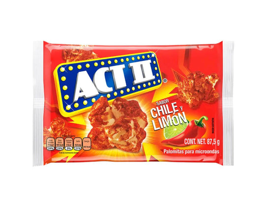 Act ll palomitas chilly limon pop corn 88g mexico 🇲🇽