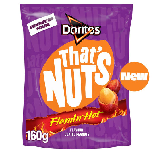 Doritos that’s nuts flamin hot coated peanuts uk 🇬🇧 رقائق دوريتوس اللذيذة مغطاة بالفول السوداني الساخن