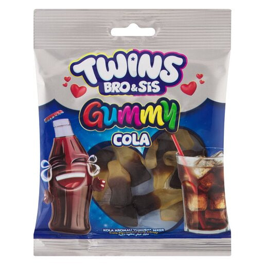 Twins bro & sis gummy cola حلوى الكولا على شكل توأم، أخ وأخت