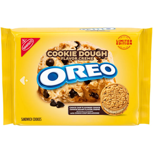 Oreo Cookie Dough Creme Sandwich Cookies, Limited Edition بسكويت أوريو بنكهة عجينة الكوكيز والكريمة، إصدار محدود