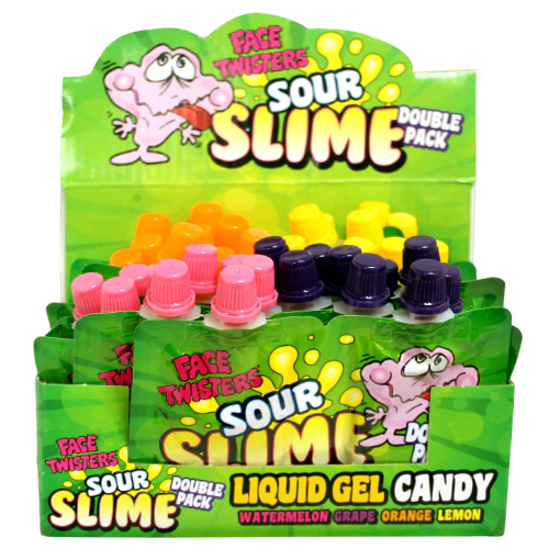 Face twister sour slime double pack watermelon grape orange lemon