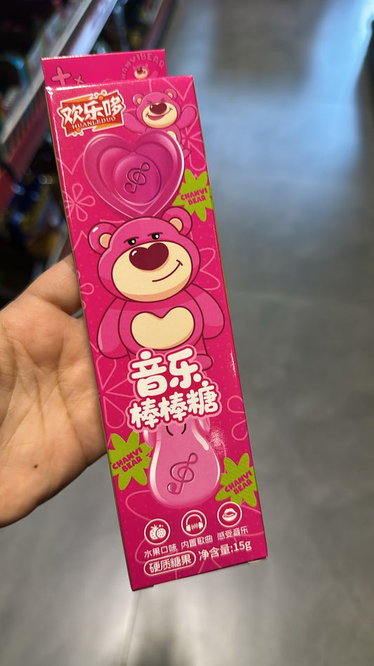 Musical lollipop rose bear