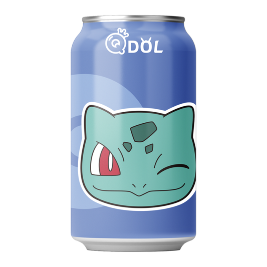 Qdol pokemon pupbasur grape flavored sparkling water 330ml مياه كيودول فوارة بنكهة العنب بنكهة بوكيمون بوباسور، 330 مل