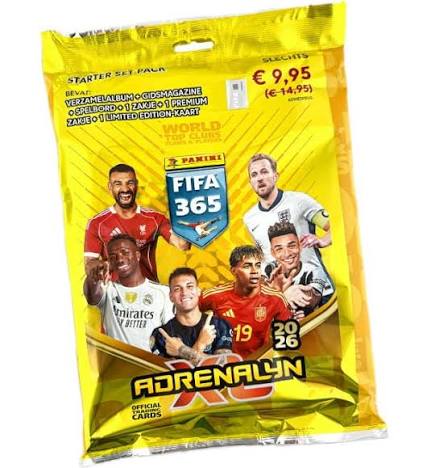 Adrenalyn xl official trading cards panini fifa 365 starter set pack