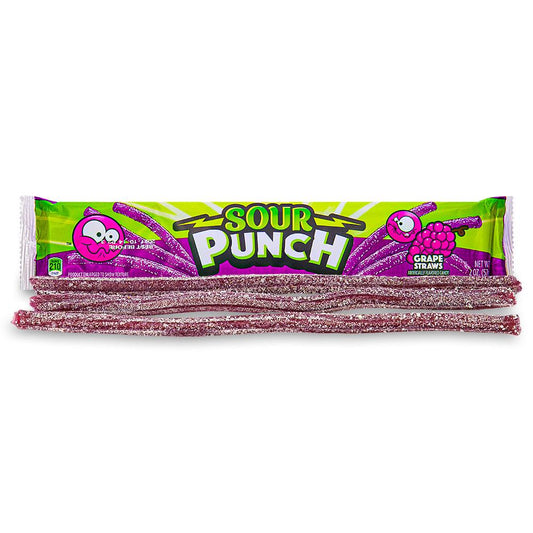 Sour punch grape straws أعواد بنكهة العنب الحامض