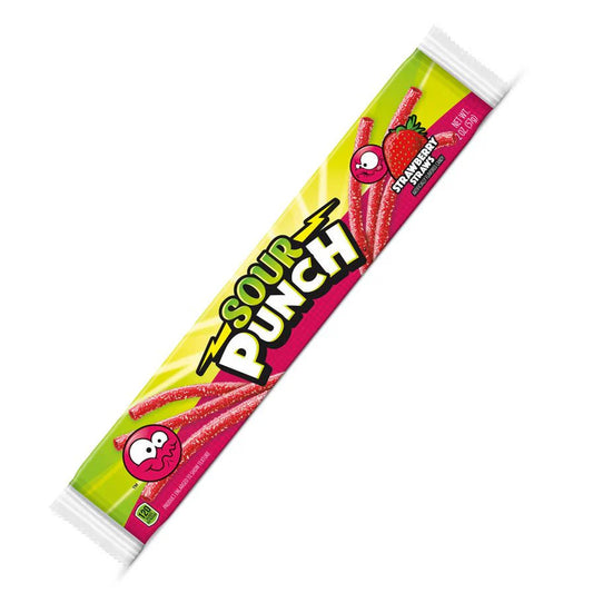 Sour punch strawberry straws أعواد الفراولة بنكهة البانش الحامض