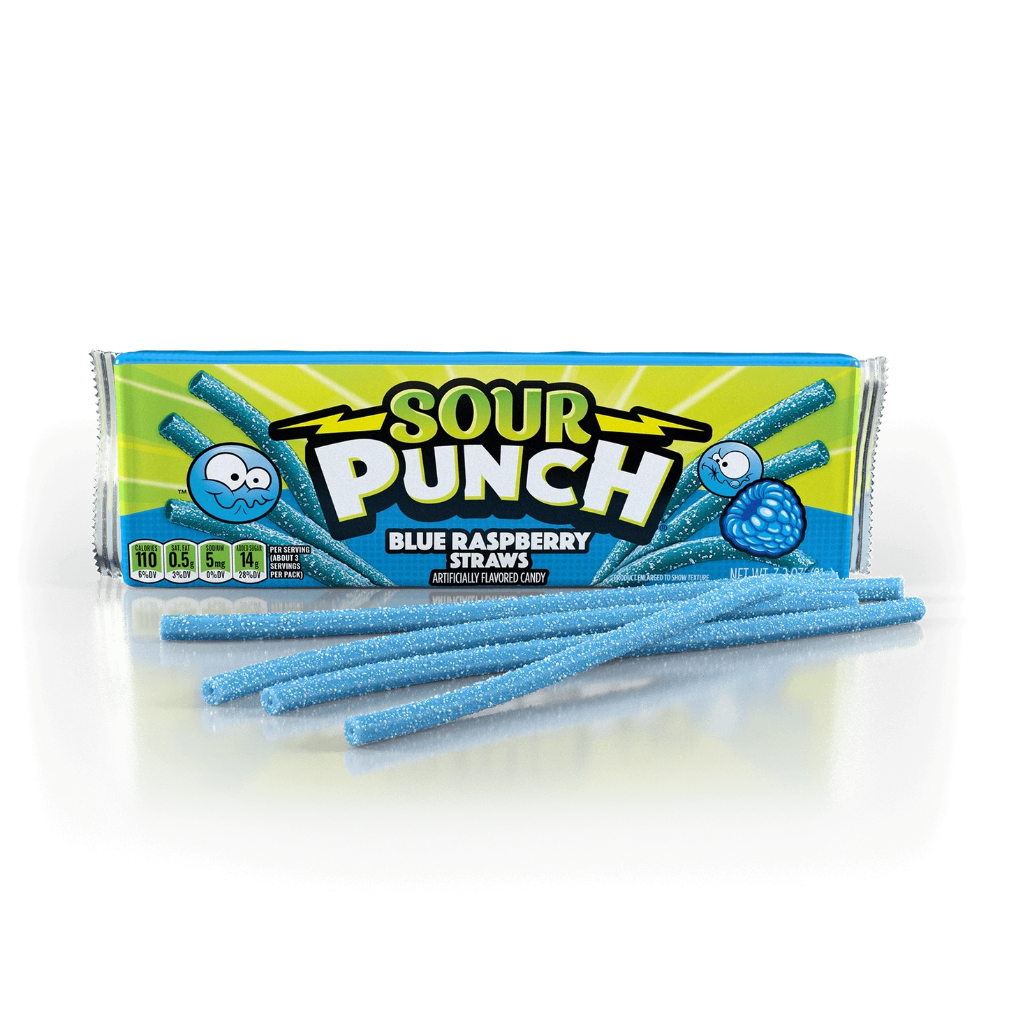 Sour punch raspberry straws أعواد توت العليق الحامضة