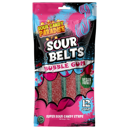 Sour candy paradise Sour belts bubblegum جنة الحلوى الحامضة، أحزمة حامضة، علكة الفقاعات