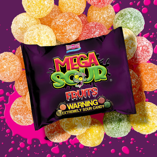 Barnetts Mega Sour Fruits sour candy challange 104g تحدي حلوى الفواكه الحامضة الضخمة من بارنيتس 104 غرام