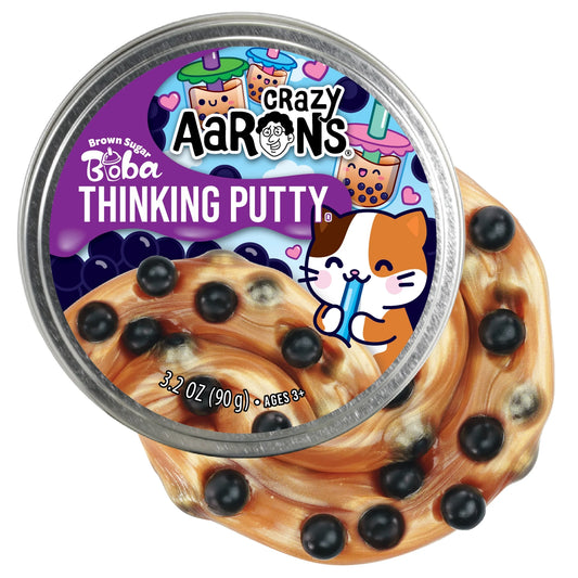 Crazy aarons brown suger boba slime full size thinking putty tin