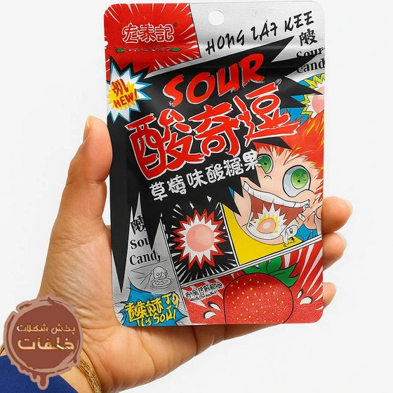 Hongtaikee sour candy strawberry flavor